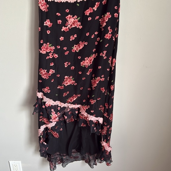 ALICE & OLIVIA Caydon Floral-pattern Silk-chiffon Cluster Flower Pink Dress 4 - Picture 7 of 12